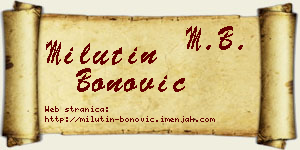 Milutin Bonović vizit kartica